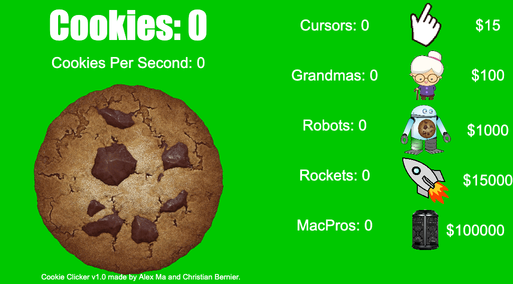 Eu fiz uma aula de cookie clicker no colégio, sobre educação